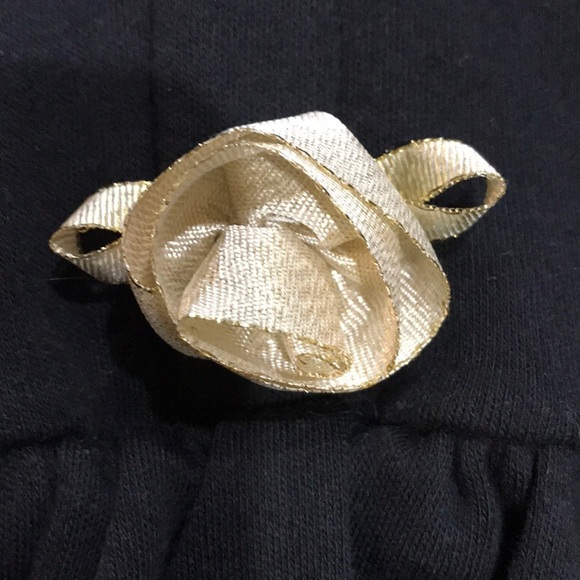 Too Sweet Black Onsie with Gold Ribbon Roses - Picture 4 of 5